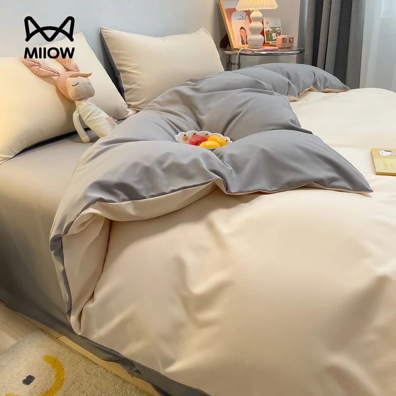 猫人床上四件套四季通用2025新款床单被套床笠学生宿舍单人三件套