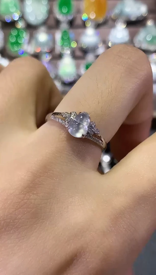 18K金镶嵌戒指翡翠B61 多样性一件发