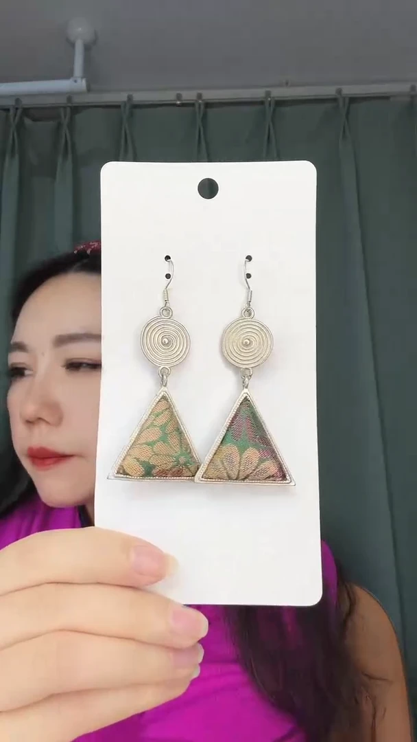 纯铜锆石合金耳环