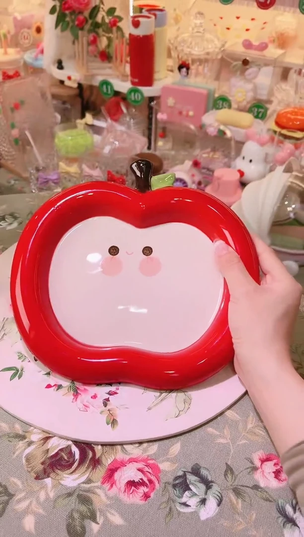 摆件品质好发货快放心拍！苹果菜盘