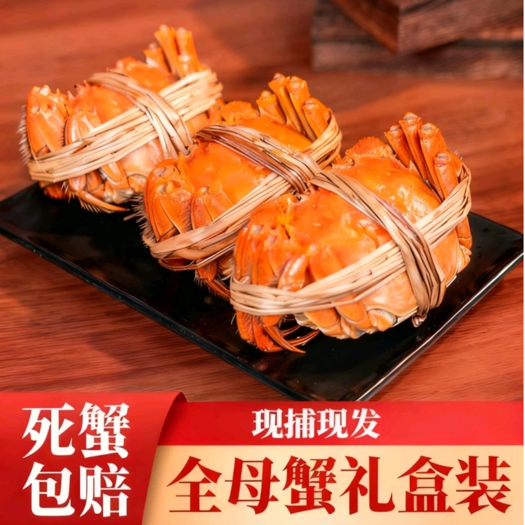 【活蟹】江苏精品大闸蟹 全母2.8-3.1两10只礼盒装活蟹现发冷链包邮
