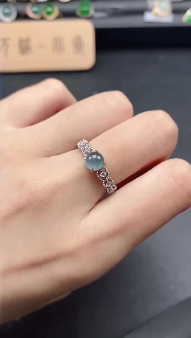 翡翠戒指银S925镶嵌51511