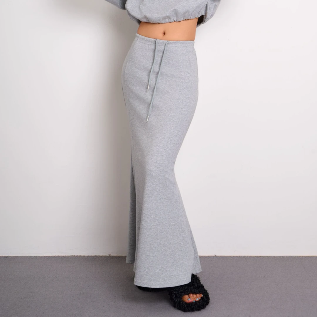 【彭彭echo专属】YAKI PAN美式浅灰色包臀卫裙半身裙女直筒鱼尾裙