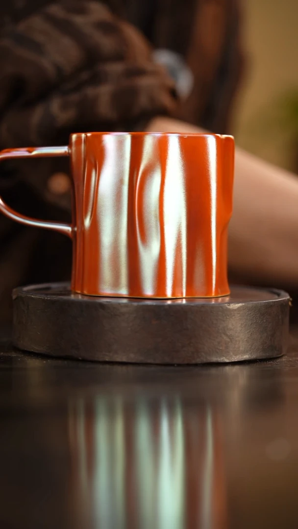 3柴房陶瓷柴烧金玉树桩咖啡杯