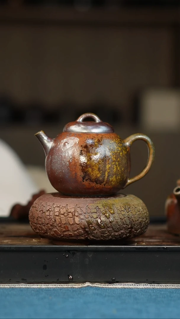 茶壶紫砂宁**远瑕疵柴烧紫砂天青海棠