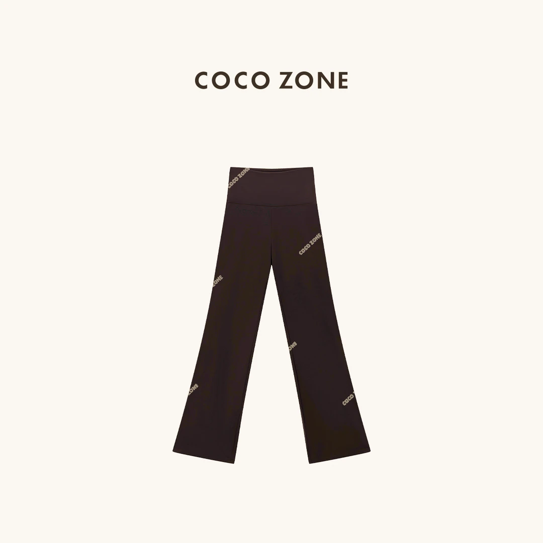 COCO ZONE 刘一一“线雕裤”设计感高腰喇叭裤运动瑜伽裤CC2C1435
