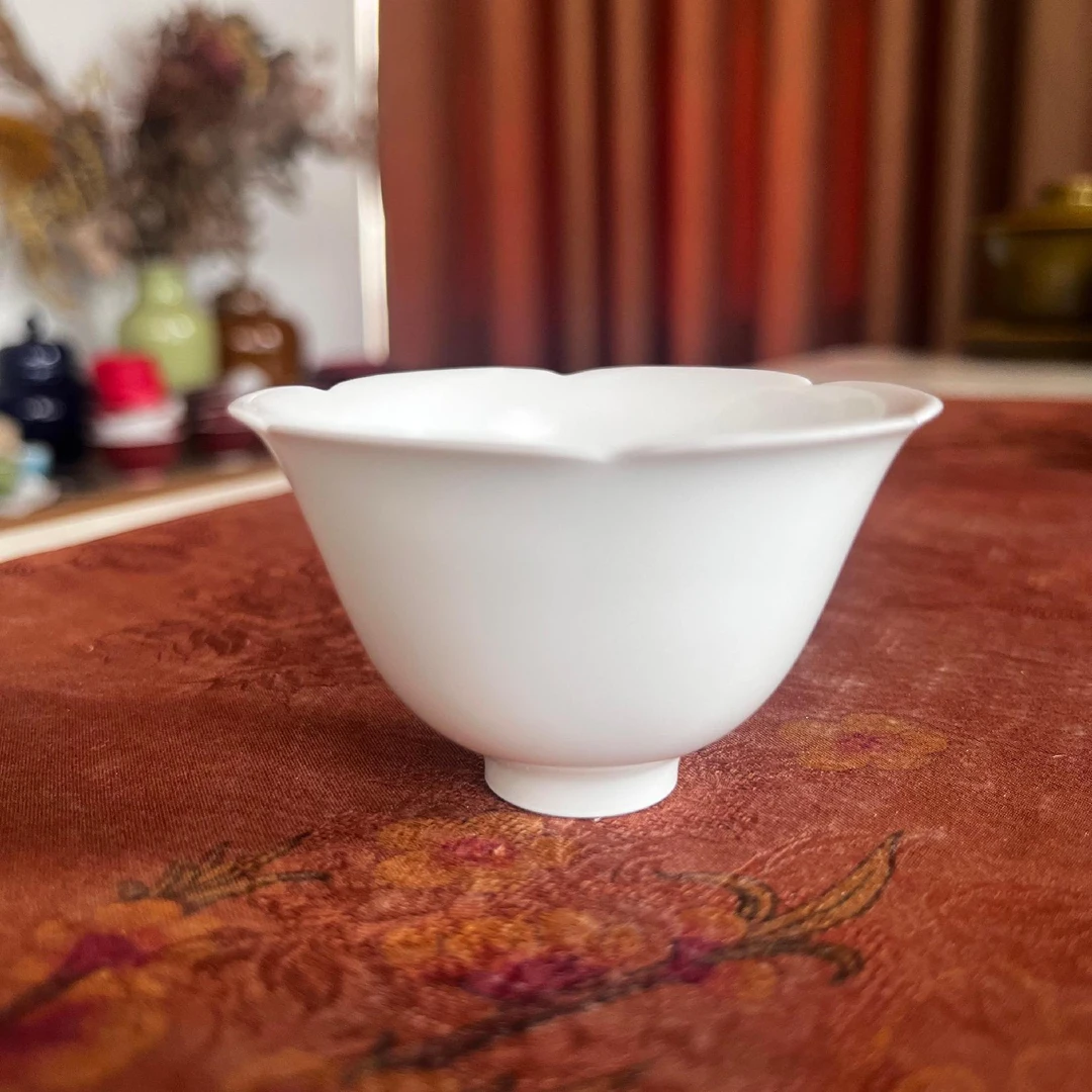 【景德】闰火堂 甜白葵口中撇口杯 陶瓷 rht687