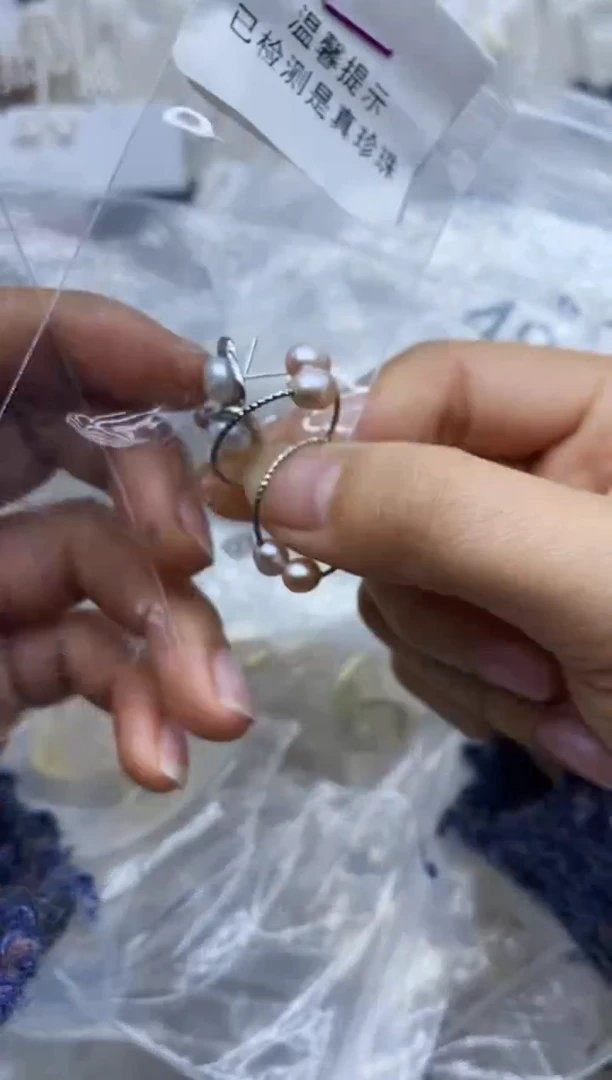 未镶嵌耳饰淡水珍珠耳钉+戒指多样性发其一