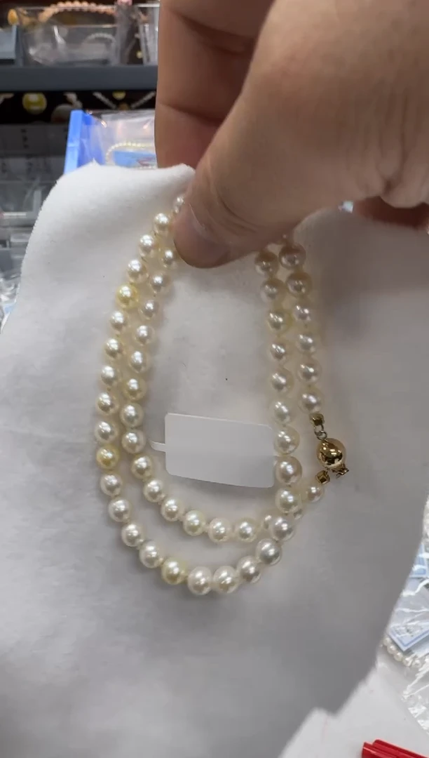 【闪购商品】海水珍珠项链14K金镶嵌6.5-7mm