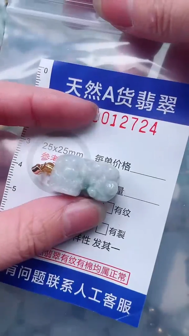 翡翠未镶嵌吊坠(赠链)1