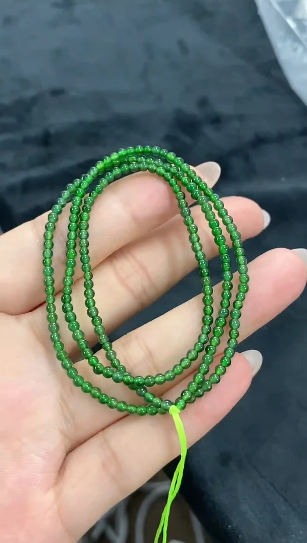 项链未镶嵌翡翠天然翡翠绿珠