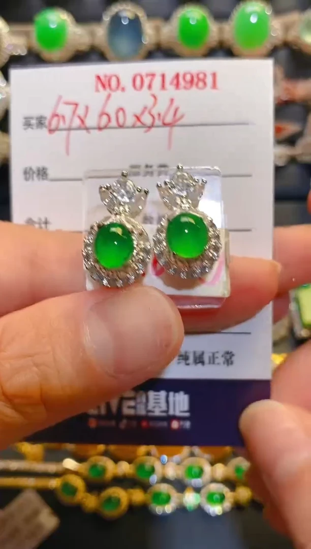 未镶嵌翡翠耳饰天然
