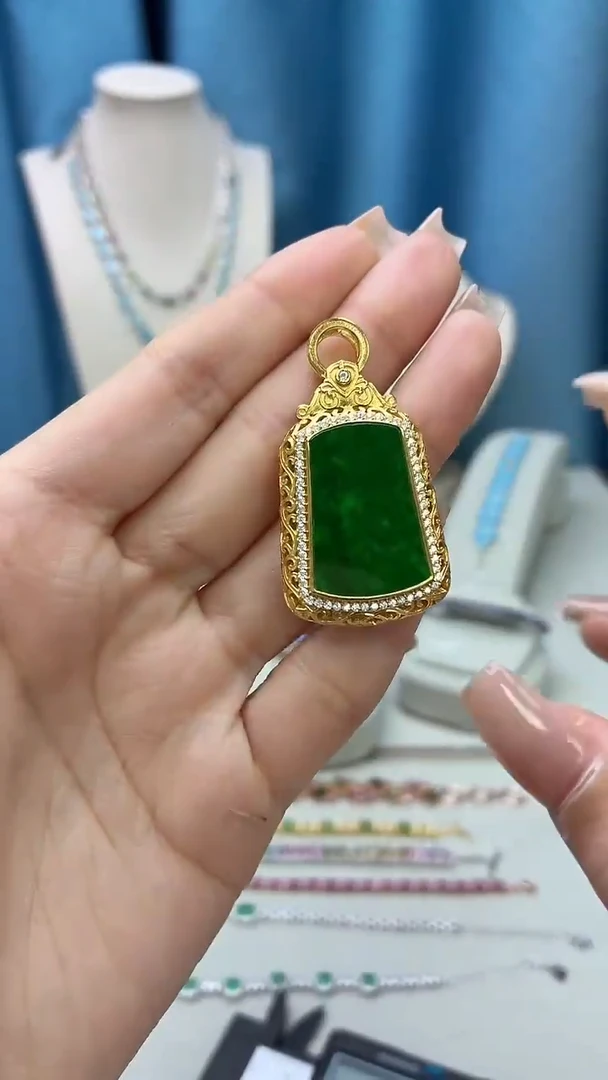 吊坠(不含链)银S925镶嵌翡翠132JH0104产品一个（多样性）