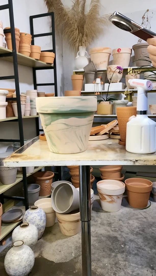 【闪购商品】陶25*23绿白陶 1盆无托