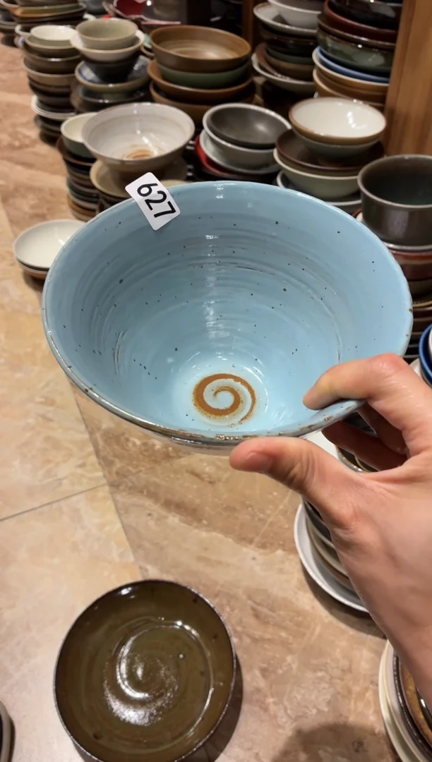 瓷片看****我627 蓝麻点斗碗1个