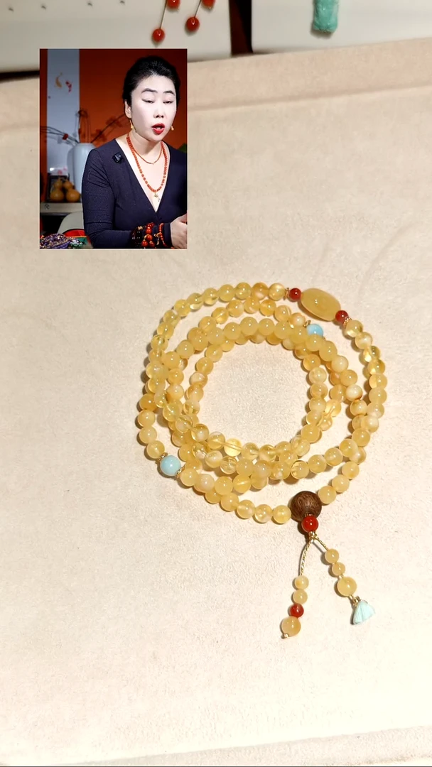 手链蜜蜡银S925镶嵌金瓷溶洞多宝手链项链