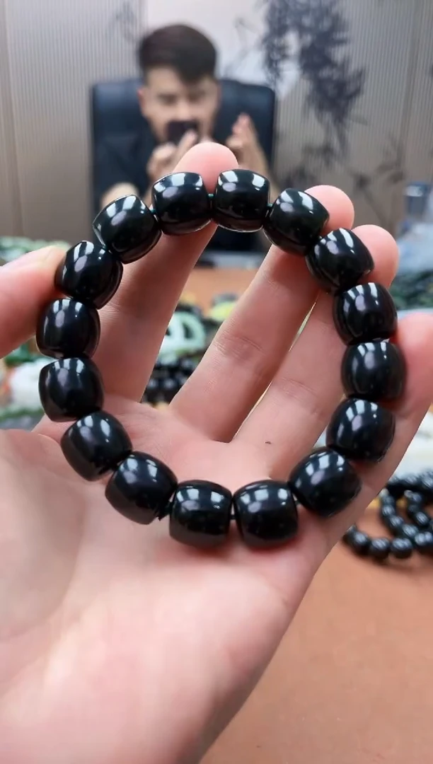 手链未镶嵌和田玉纯天然新疆塔青黑青14