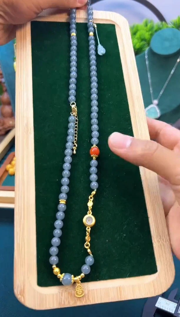 翡翠14K金镶嵌颈饰X219