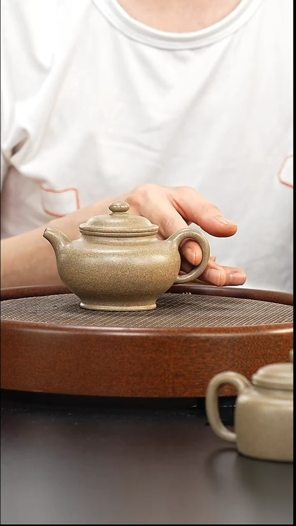 茶壶紫砂全手工青降坡-掇只
