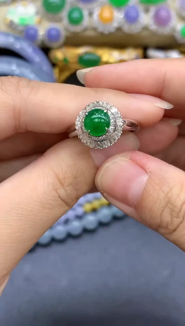 18K金镶嵌戒指翡翠479-中国好珍宝