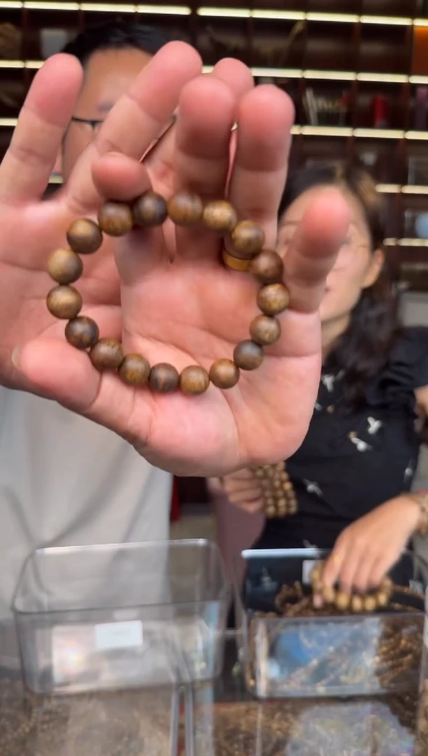 沉香手串1.2绿棋楠圆珠单圈手串棋楠手串 多样性发一