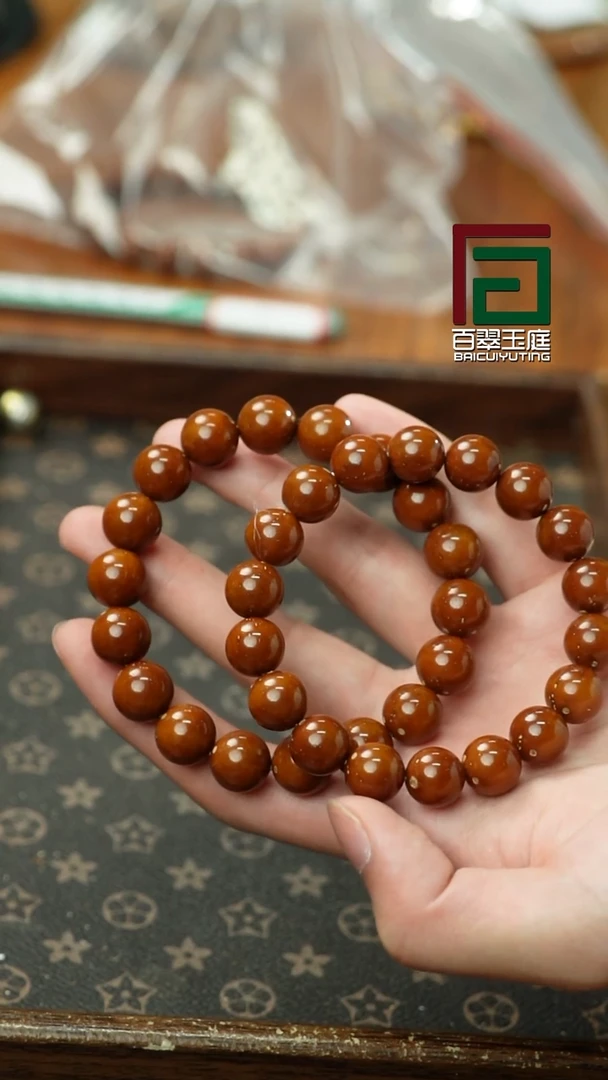 紫金鼠手串3001精品油核半实心光珠咖皮12+带汉堡玄珠配饰