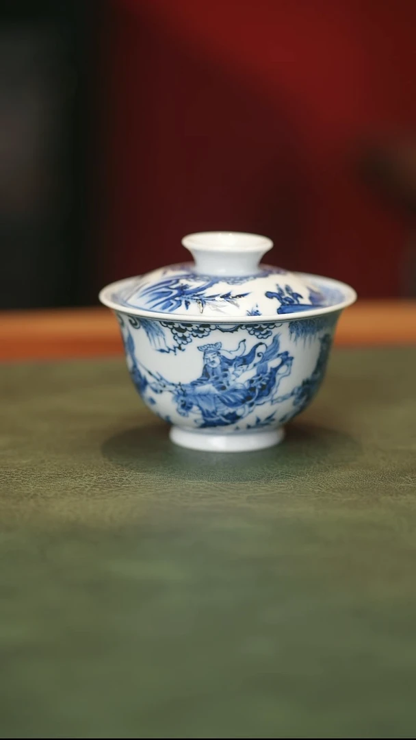 022幽谷山房景德镇手工手绘盖碗