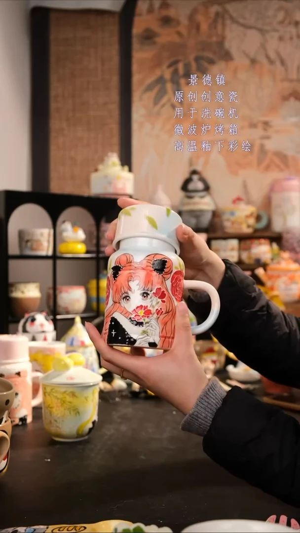 摆件陶旺的可以陶瓷手工手绘创意设计款陶瓷