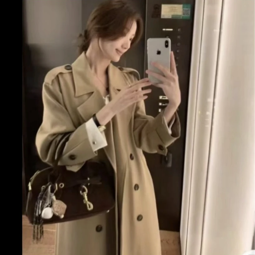 风衣外套中长款2025春新款风衣女款爆款2025新款正品