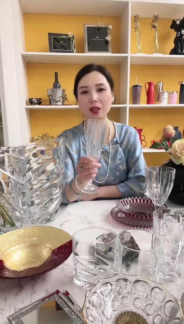 孤品福利 捷克水晶卡伦香槟杯 2个