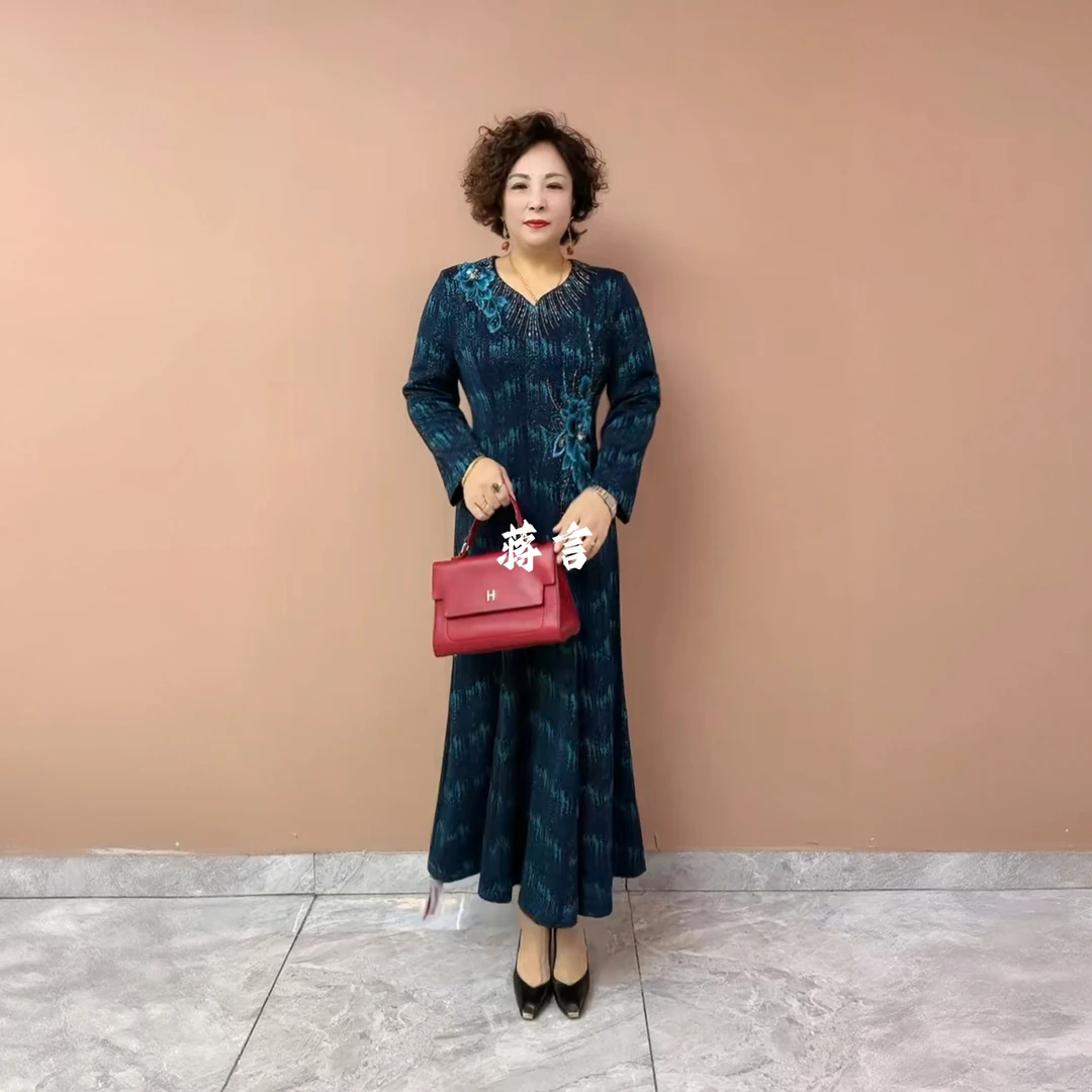 9617大码订婚裙子婆婆妈妈喜服喜礼服连衣裙喜新款喜庆女婚宴结婚