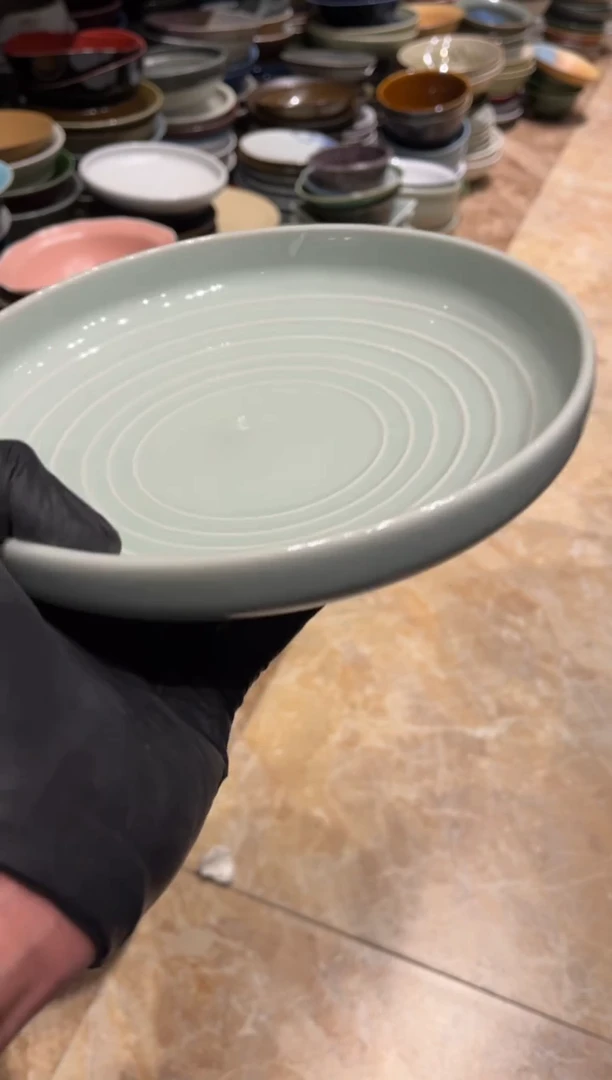 【闪购商品】瓷片13 微瑕影螺纹立口盘1个