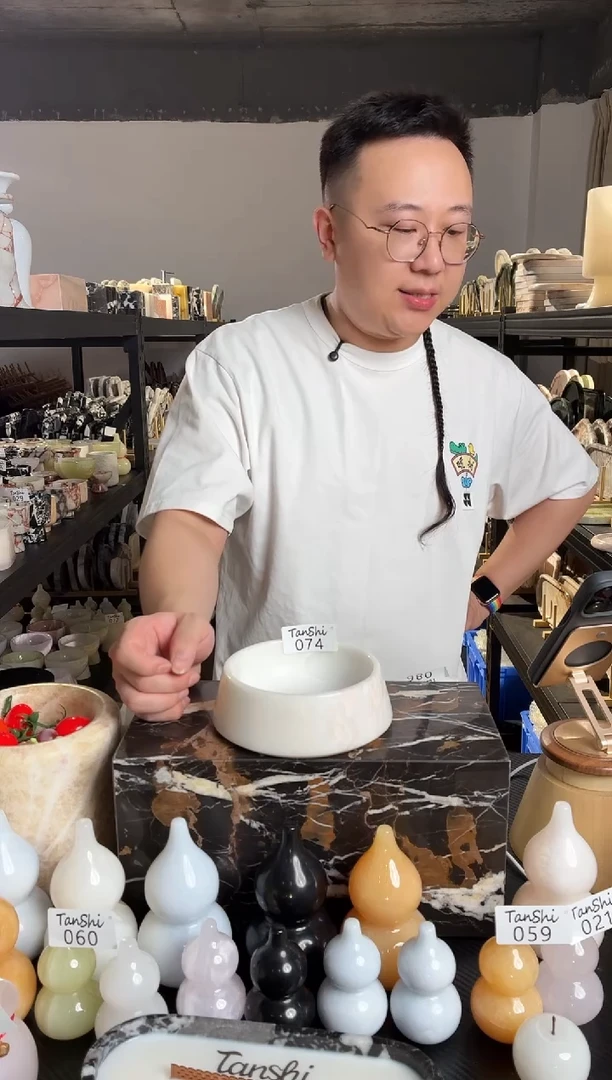 石材074彩虹玫瑰宠物碗