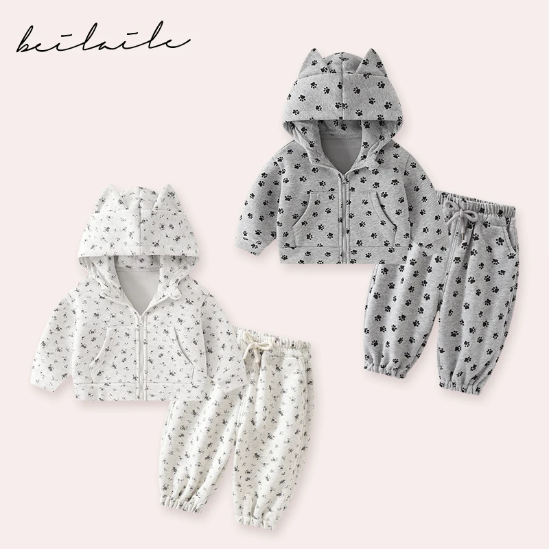 【猫耳满印外套】婴儿衣服男童休闲卫衣秋冬小童上衣套装G25