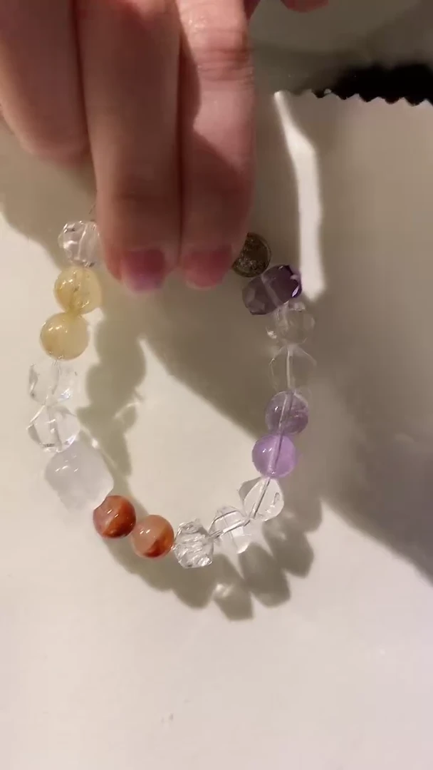 【闪购商品】水晶手链未镶嵌白水晶多宝 切割面