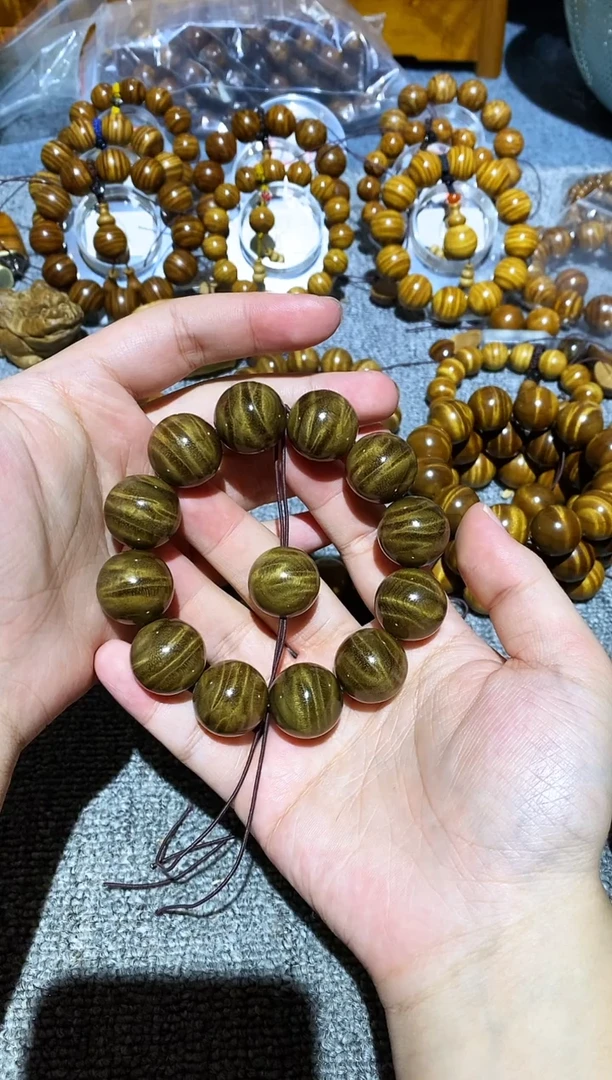 阴沉木手串/手链老****）阴沉木水波纹2.0手串