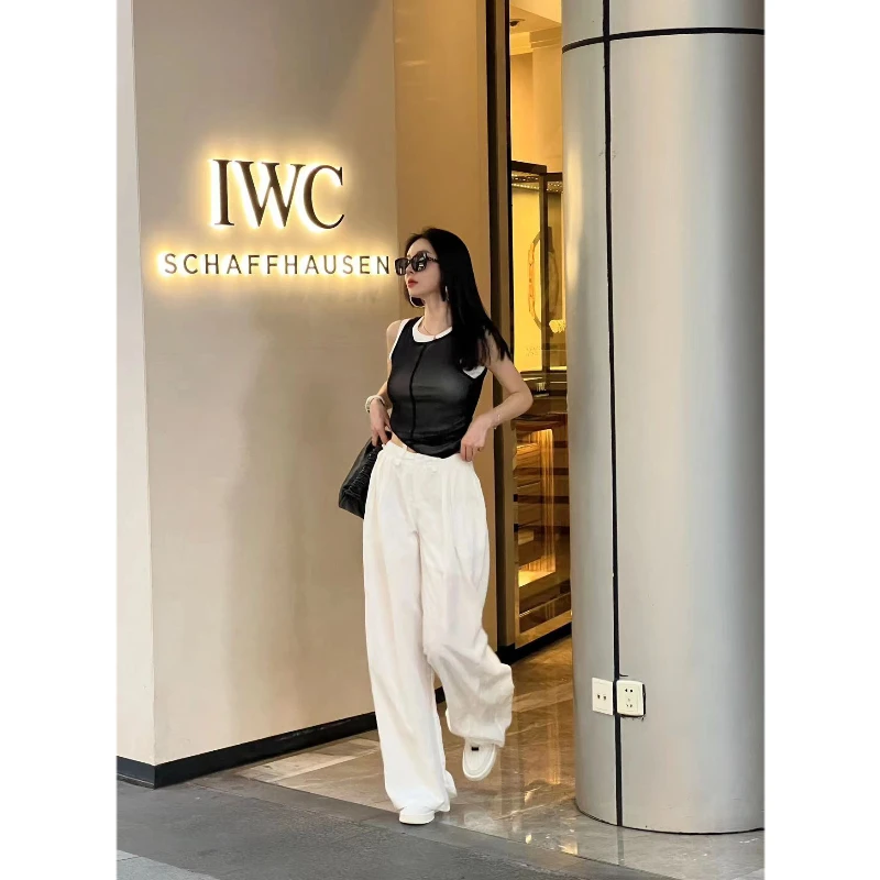 lele 原创设计休闲宽松阔腿裤百搭长裤 LE2305034CK