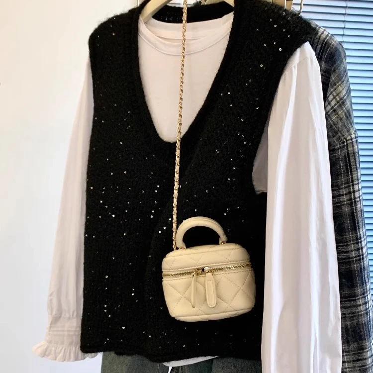 马夹通勤风马甲圆领春季V领夏季套装百搭无袖休闲秋冬复古小香风