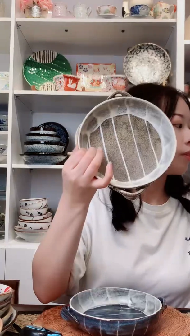 陶瓷【孤品】灶师窑粗陶双耳盘