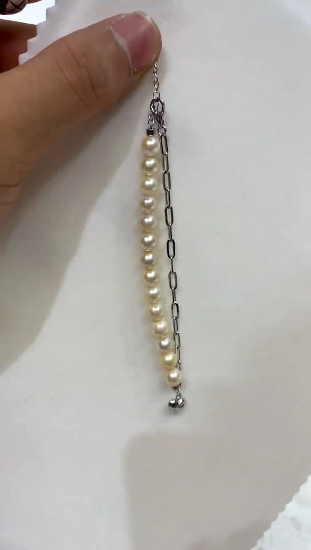 银S925镶嵌手绳海水珍珠