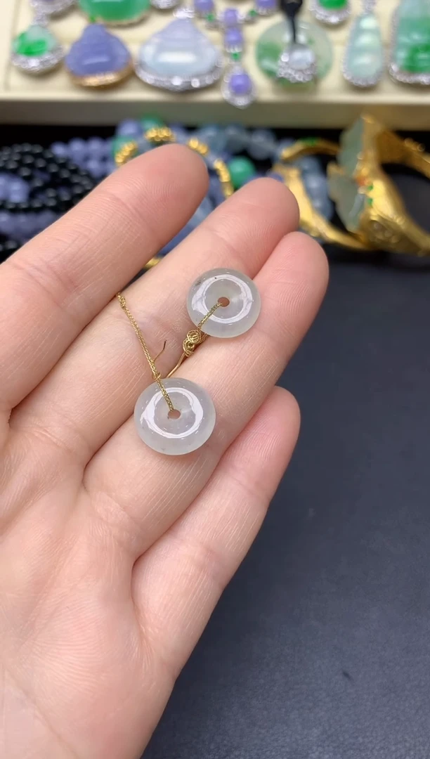 18K金镶嵌翡翠耳饰7-雪姐翡翠天天见