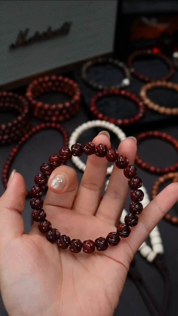 手串/手链小叶紫檀Z****N小叶紫檀9+双线立体扭珠单圈