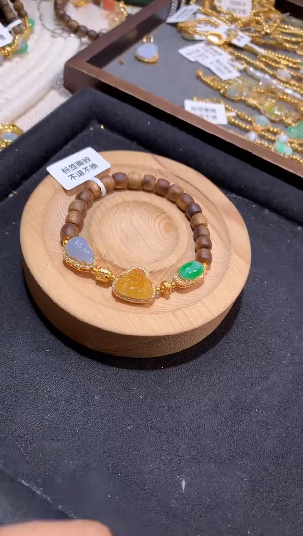 银S925镶嵌手串翡翠?**?手串