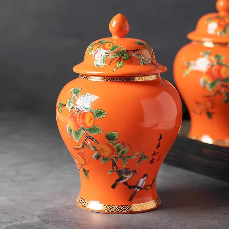 D372-柿柿如意将军罐茶叶罐