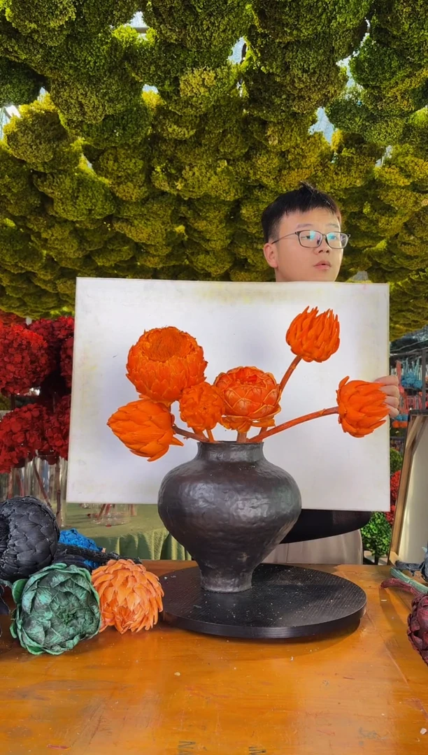 133  山前小麦 · 多色永生洋蓟橙色一组