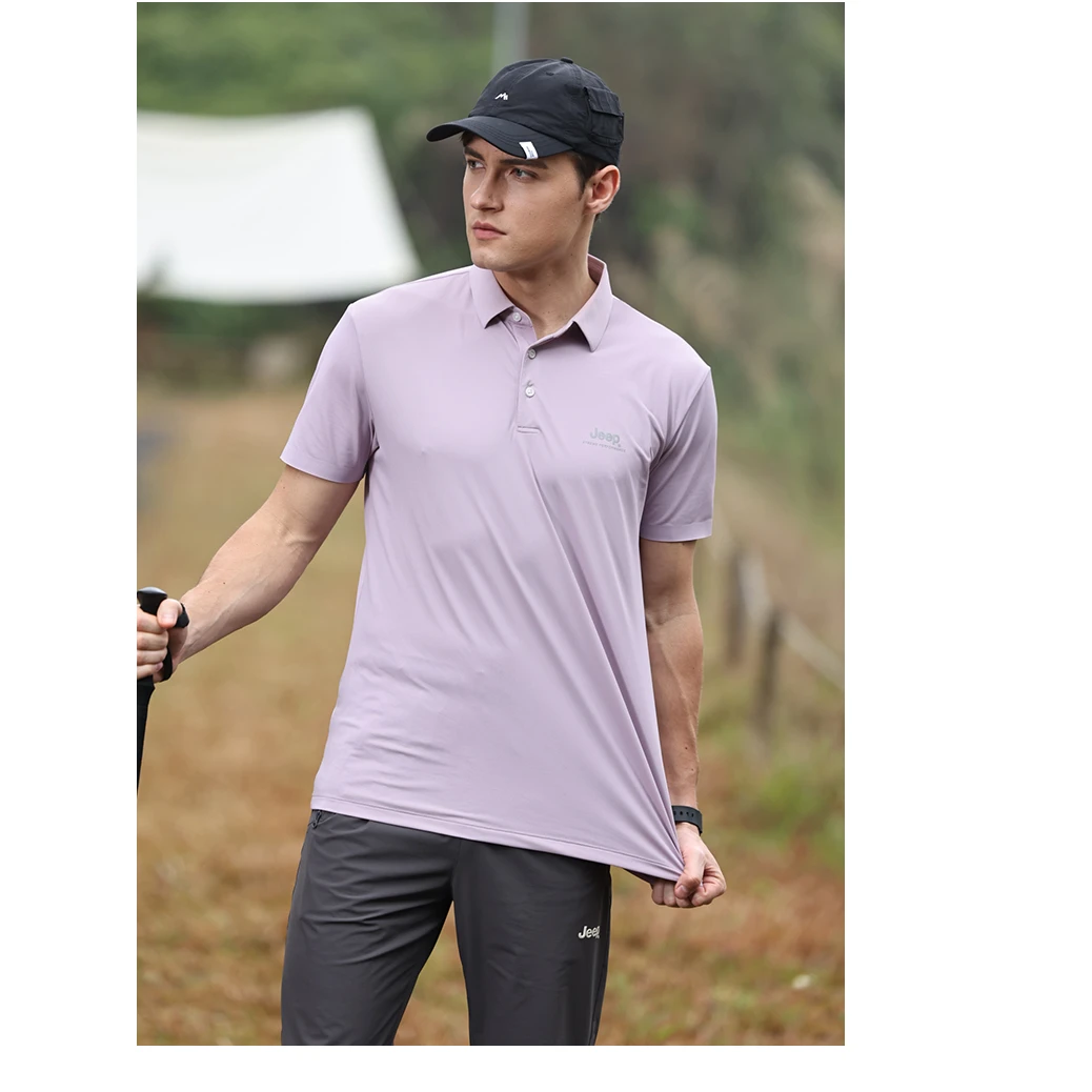 JEEP/吉普Jeep吉普夏季翻领polo衫男短袖休闲商务亲肤透气运动T恤