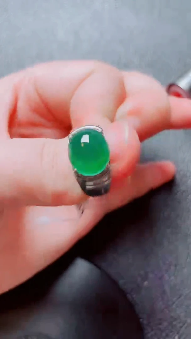 银S925镶嵌戒指翡翠翡翠