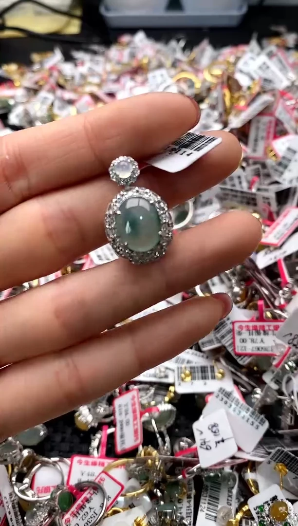 【闪购商品】翡翠戒指银S925镶嵌6666666    4