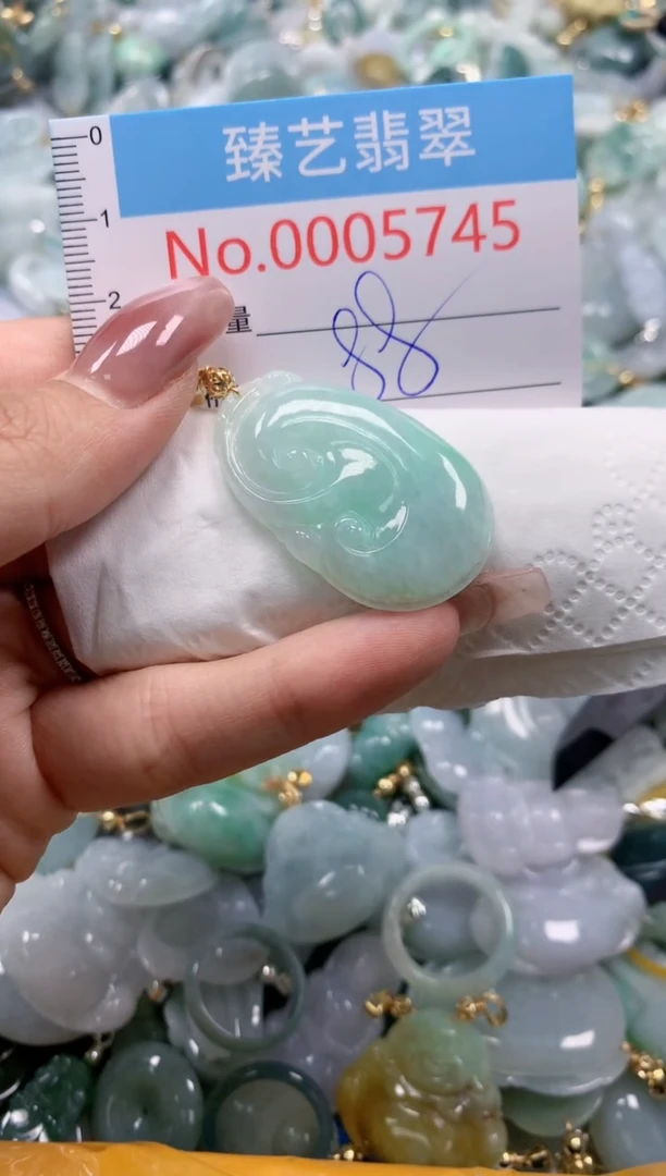 翡翠未镶嵌颈饰含绳0005745