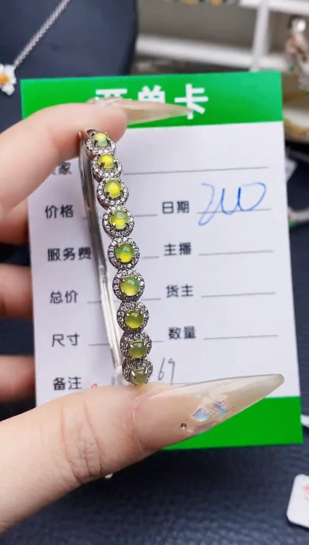 翡翠戒指银S925镶嵌8469